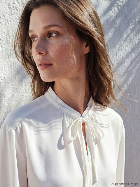 LCW Modest Bağlamalı Yaka Bluz