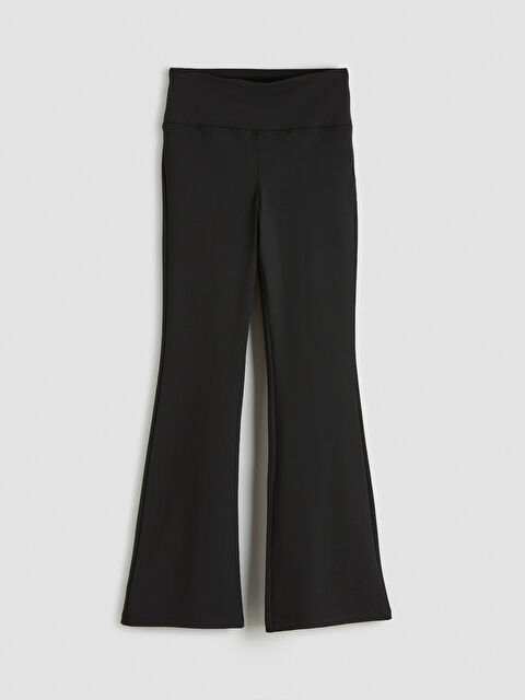 KOOR SPORT Beli Lastikli İspanyol Paça Kadın Spor Tayt - S6LI37Z8-CVL