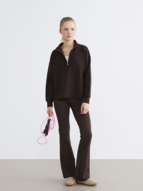 KOOR SPORT Beli Lastikli İspanyol Paça Kadın Spor Tayt - S6LI37Z8-HNM