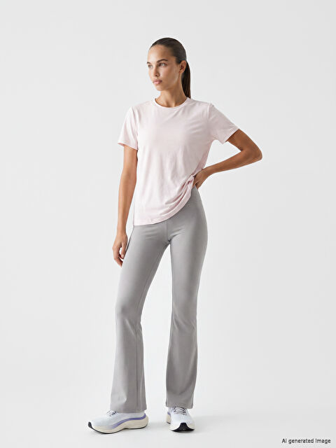 KOOR SPORT Yüksek Bel Kadın İspanyol Paça Spor Tayt