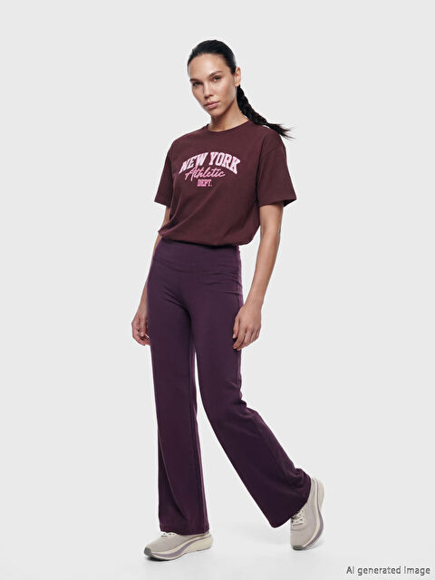 KOOR SPORT Beli Lastikli İspanyol Paça Kadın Spor Tayt