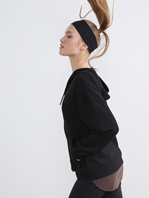 KOOR SPORT Kapüşonlu Soft Touch Kadın Fermuarlı Sweatshirt - S6LI87Z8-CVL