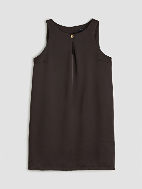 LCW Comfort Bisiklet Yaka Kolsuz Mini Elbise - S6LI90Z8-HMK