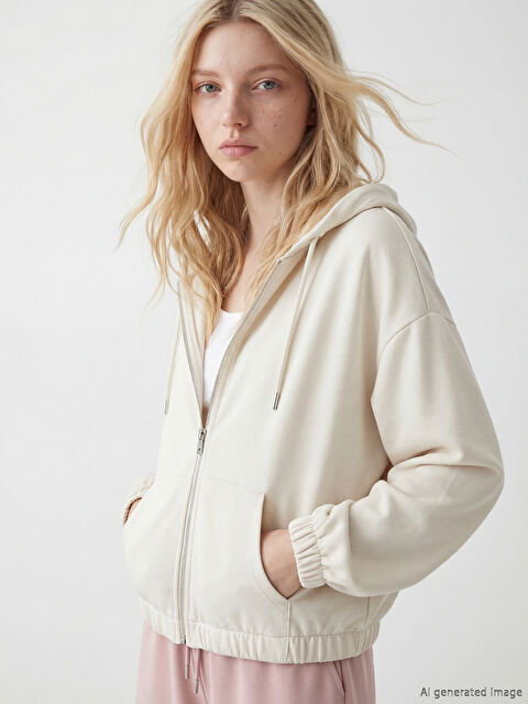 XSIDE Kapüşonlu Soft Touch Kadın Fermuarlı Sweatshirt