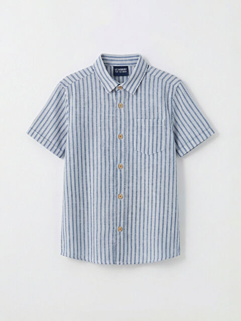 LC WAIKIKI Erkek Çocuk Çizgili Kısa Kollu Gömlek - S6LJ39Z4-LEN