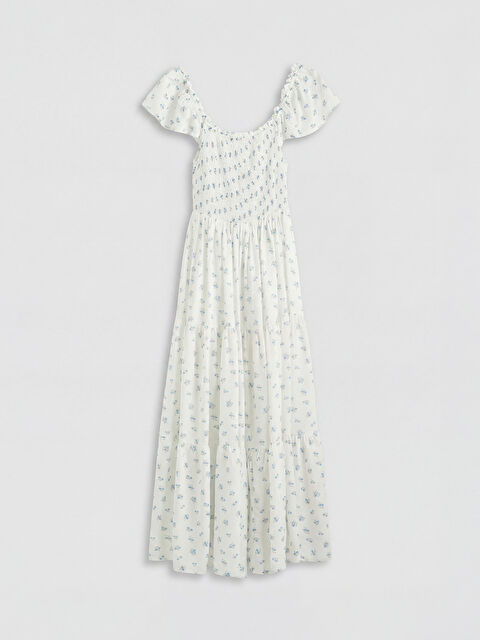 XSIDE Kare Yaka Çiçekli Poplin Elbise - S6LJ55Z8-LQQ