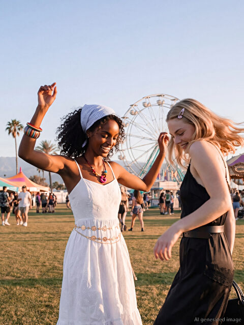 XSIDE Kalp Yaka İp Askılı Brode Elbise