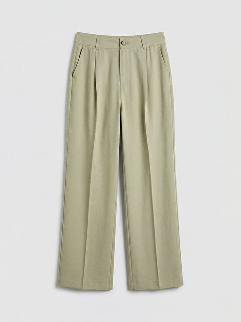 XSIDE Loose Fit Keten Karışımlı Kadın Pileli Pantolon - S6LJ62Z8-CZE