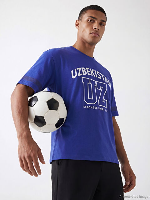 XSIDE ACTIVE Bisiklet Yaka Özbekistan Baskılı Erkek Tişört - S6LJ69Z8-HNC