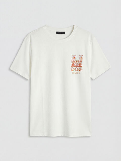 LC WAIKIKI Bisiklet Yaka Baskılı Erkek Tişört - S6LJ77Z8-EEW