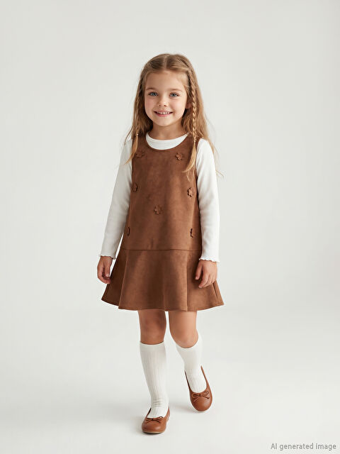 LCW Kids Uzun Kollu Kız Çocuk Elbise ve Tişört - S6LK09Z1-D2N