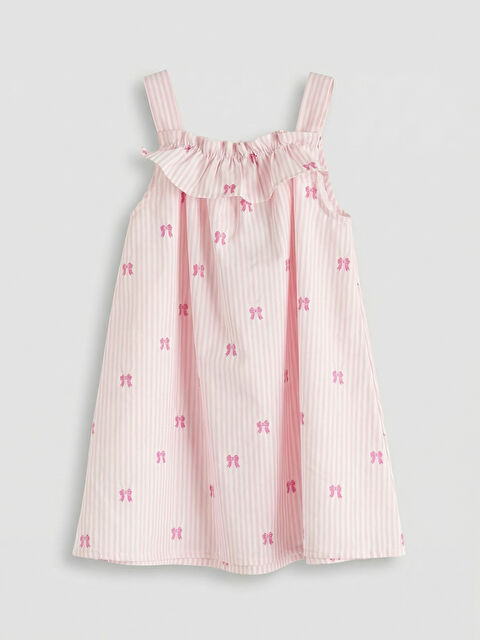 LCW ECO Volanlı Kız Çocuk Poplin Elbise - S6LK17Z1-LHK