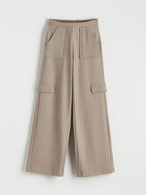 LCW Kids Beli Lastikli Çizgili Kız Çocuk Pantolon - S6LK23Z4-RMT