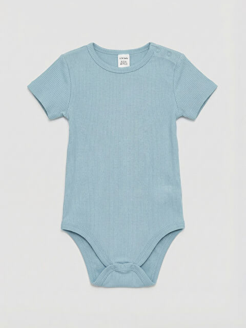 LCW baby Bisiklet Yaka Erkek Bebek Çıtçıtlı Body