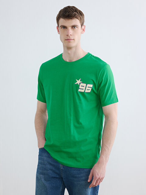 LC WAIKIKI Bisiklet Yaka Baskılı Erkek Tişört