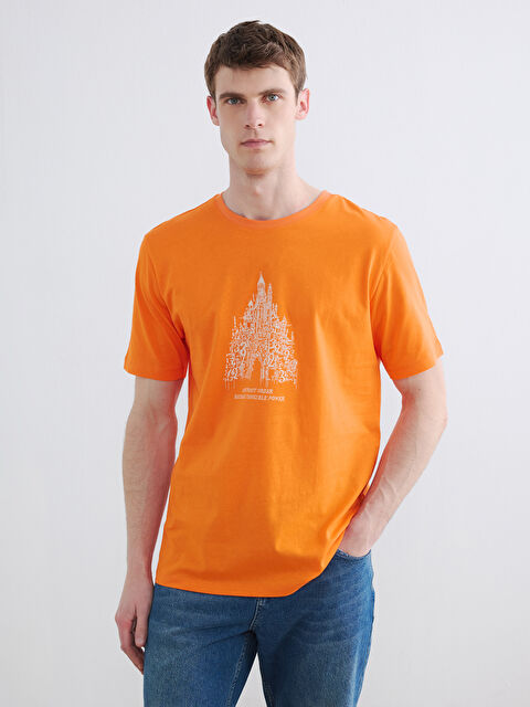 LC WAIKIKI Bisiklet Yaka Baskılı Erkek Tişört