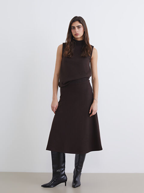 LCW Vision Beli Lastikli A Kesim Triko Etek - S6LK90Z8-HDT