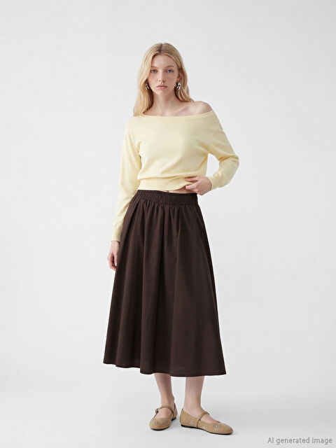 XSIDE Beli Lastikli Kloş Kadın Şort Etek - S6LL00Z8-34E