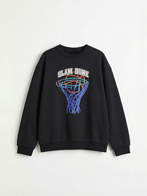 LCW Kids Bisiklet Yaka Baskılı Erkek Çocuk Sweatshirt - S6LL34Z4-CVL