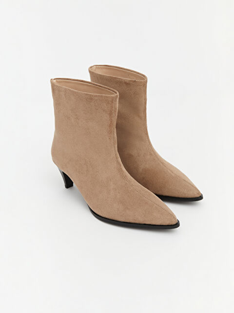 LCW STEPS Süet Görünümlü Kadın Topuklu Bot - S6LL44Z8-EYM
