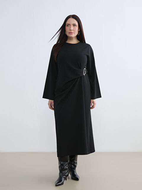 Soulife Metal Tokalı Büzgülü Elbise - S6LL62Z8-CVL