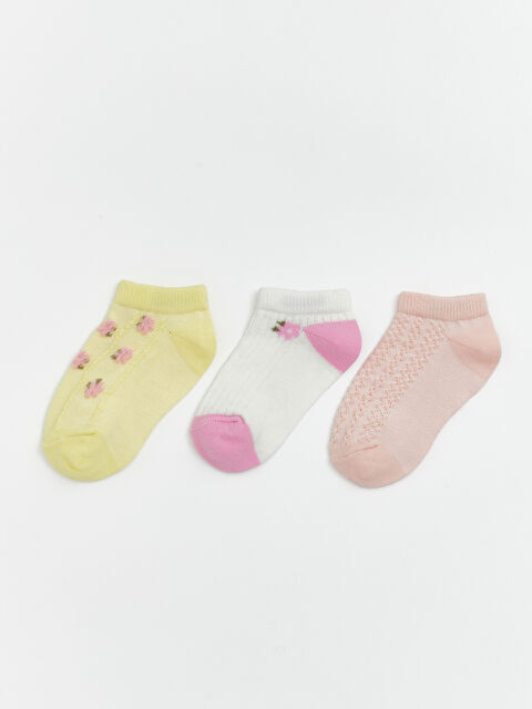 LCW ECO Kız Bebek Desenli 3'lü Patik Çorap - S6LL88Z1-ZMJ