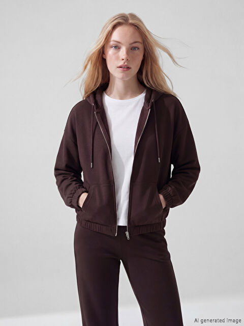 XSIDE Soft Touch Oversize Kadın Fermuarlı Sweatshirt	 - S6LL89Z8-S7U