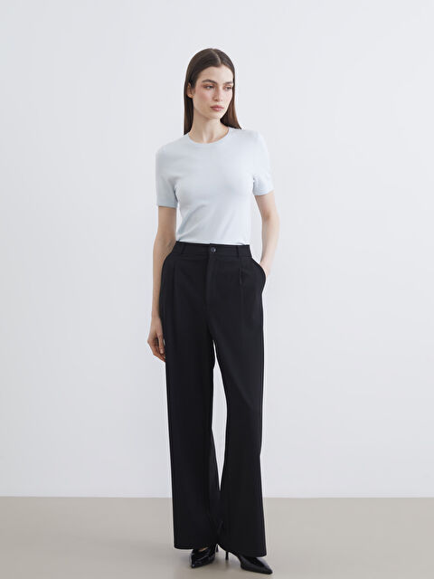 LCW Modest Loose Fit Geniş Paça Kadın Pileli Pantolon - S6LM09Z8-CVL