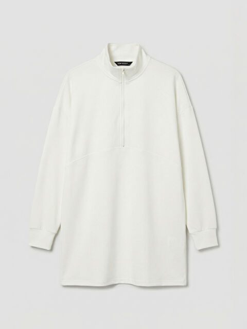 LCW Modest Dik Yaka Soft Touch Kadın Sweatshirt Tunik - S6LM16Z8-R9J