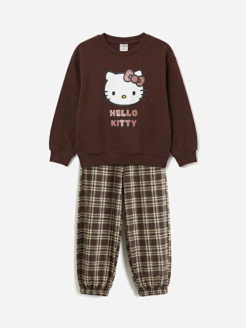 LCW Kids Hello Kitty Baskılı Kız Çocuk Sweatshirt ve Eşofman Altı - S6LM42Z1-2FH