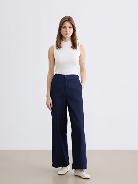 LCW Comfort Yüksek Bel Wideleg Kadın Jean Pantolon - S6LM43Z8-309