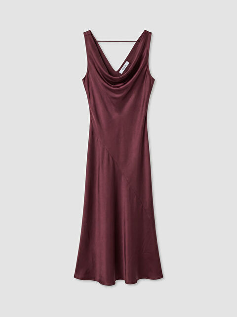 XSIDE Dökümlü Yaka Saten Elbise - S6LM68Z8-F7F