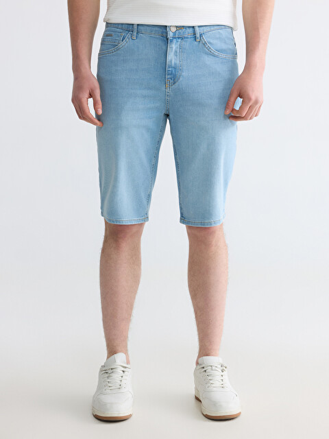 LCW Jeans İndigo Slim Fit Erkek Jean Şort - S6LM92Z8-311 | LCW