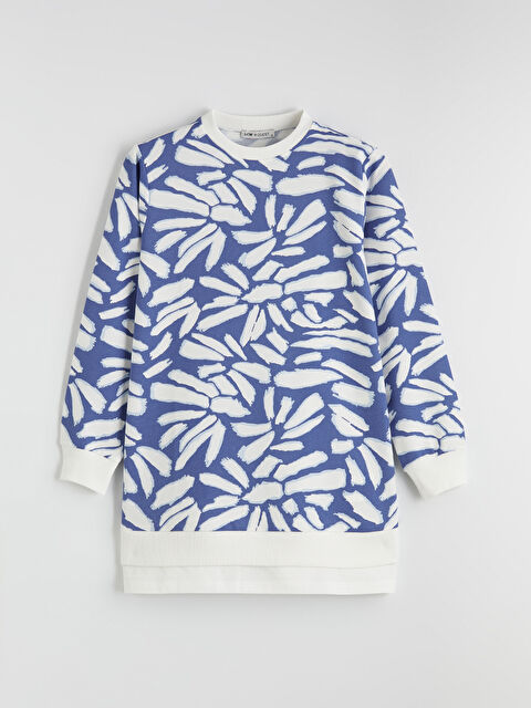 LCW Modest Bisiklet Yaka Desenli Kadın Sweatshirt Tunik - S6LN04Z8-LQQ