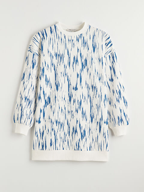 LCW Modest Bisiklet Yaka Desenli Kadın Sweatshirt Tunik	 - S6LN05Z8-LQQ