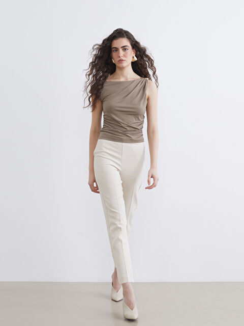 LCW Vision Beli Fermuarlı Dar Fit Kadın Pantolon - S6LN10Z8-ZRQ