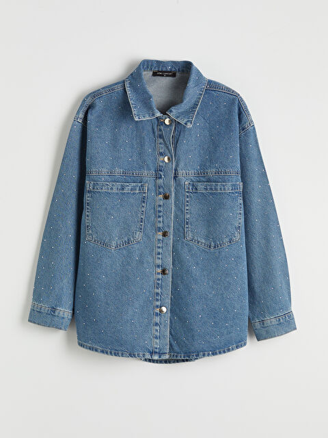 LCW Comfort Taşlı Kadın Gömlek Ceket - S6LN16Z8-507