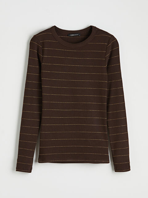 LCWAIKIKI Classic Bisiklet Yaka Çizgili Kadın Body - S6LN17Z8-LEX