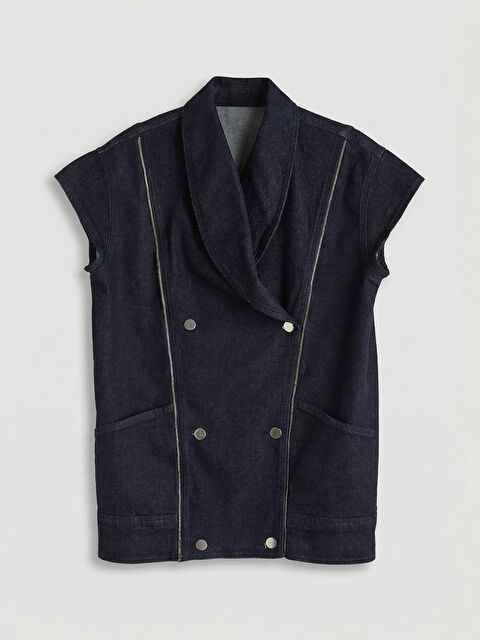 Natuvera Kruvaze Yaka Kadın Jean Yelek - S6LN37Z8-YZA