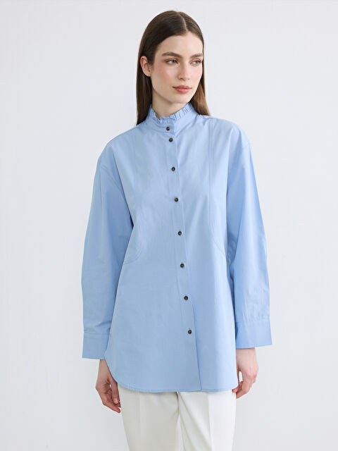 LCW Modest Hakim Yaka Poplin Kadın Gömlek Tunik	 - S6LN47Z8-CUN