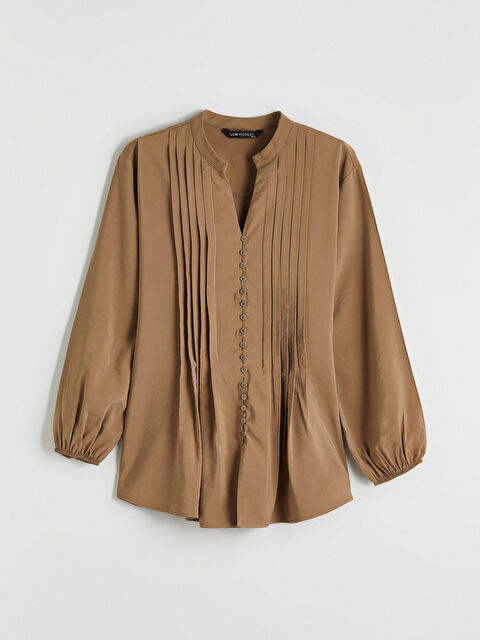 LCW Modest Kaçık Yaka Pileli Bluz - S6LN54Z8-ENE