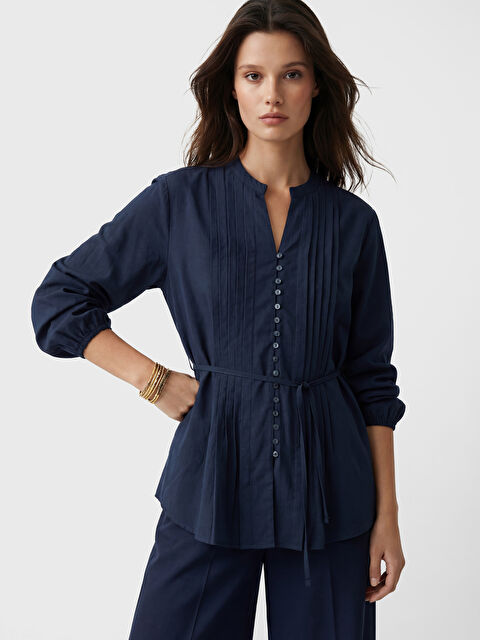 LCW Modest Kaçık Yaka Büzgülü Bluz