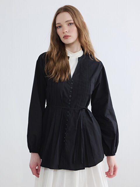 LCW Modest Kaçık Yaka Büzgülü Bluz