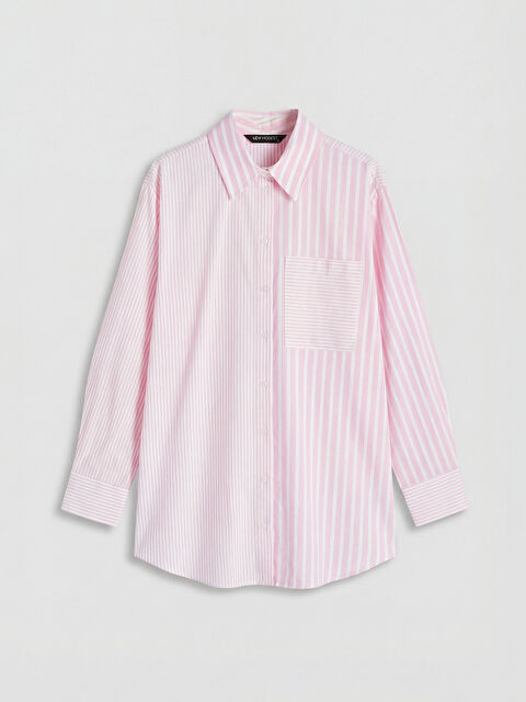 LCW Modest Çizgili Kadın Gömlek Tunik