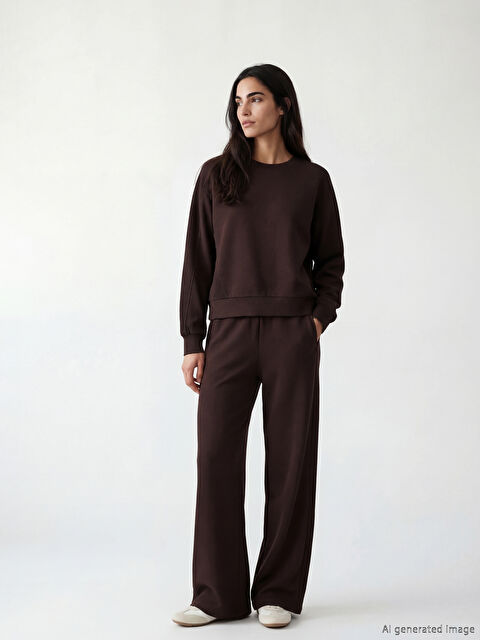 LCW Vision Beli Lastikli Geniş Paça Kadın Eşofman Altı - S6LN71Z8-2BV