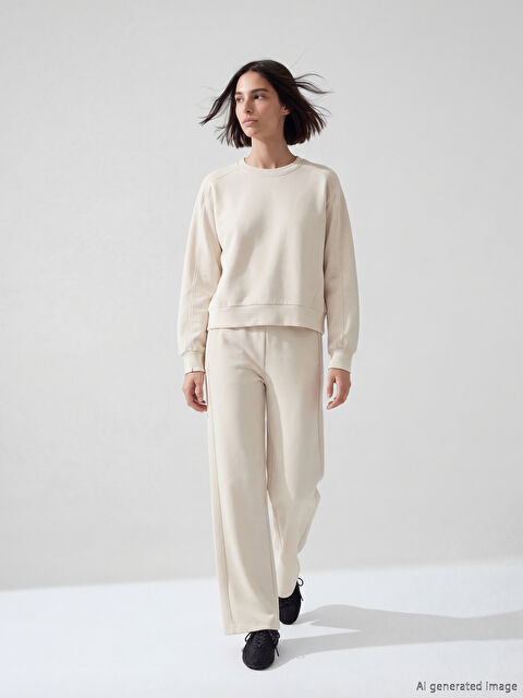 LCW Vision Beli Lastikli Geniş Paça Kadın Eşofman Altı - S6LN71Z8-FYS