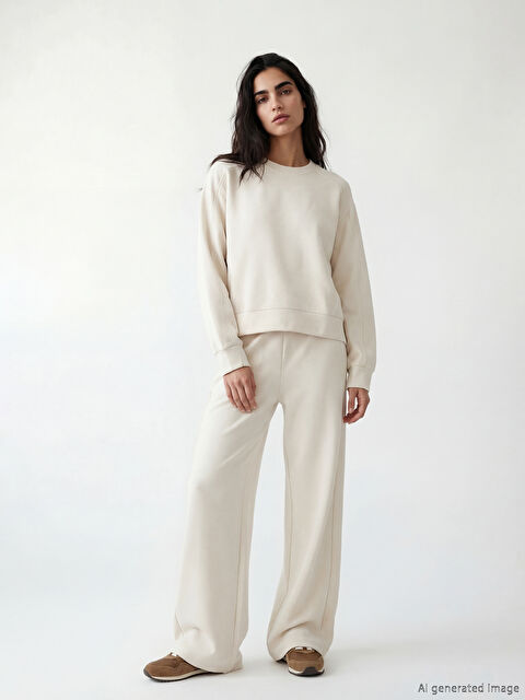 LCW Vision Beli Lastikli Geniş Paça Kadın Eşofman Altı - S6LN71Z8-FYS