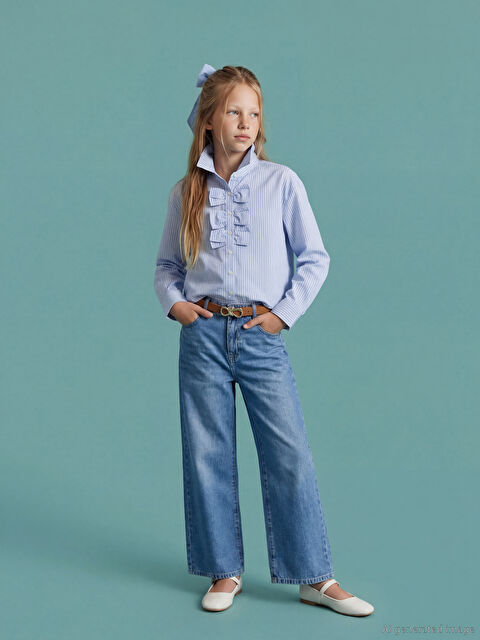 LCW Kids Wideleg Kız Çocuk Jean Pantolon - S6LN77Z4-H45
