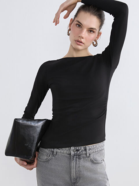 LCW Vision Kayık Yaka Büzgülü Body	 - S6LN81Z8-CVL