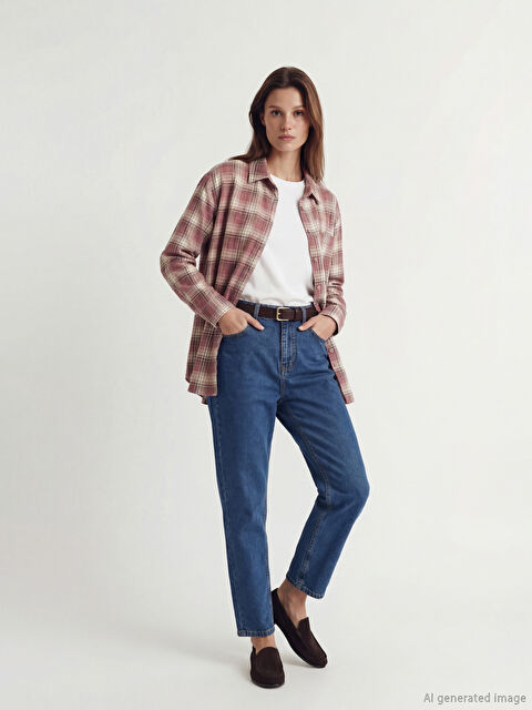 LCW Modest Mom Fit Kadın Jean Pantolon - S6LN91Z8-507